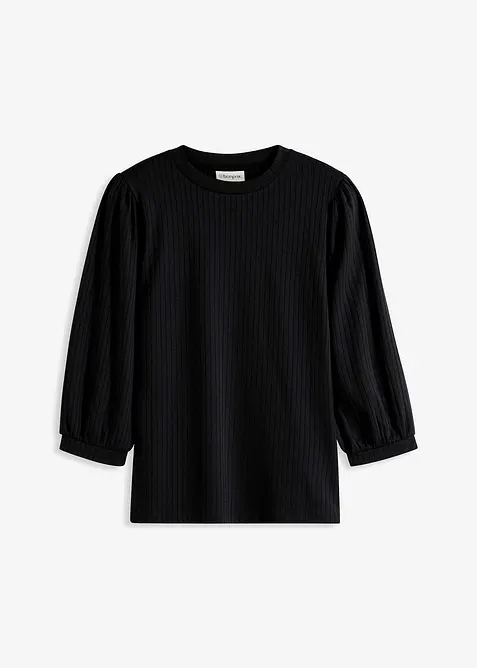 Geribd shirt met ballonmouwen, bonprix