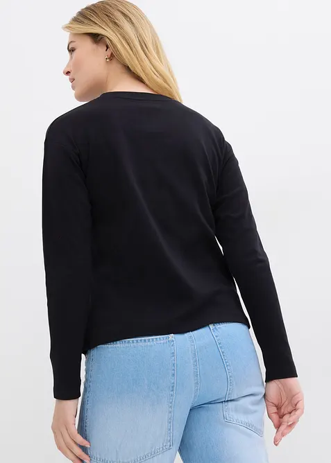 Longsleeve van puur, zwaar biologisch katoen, bonprix