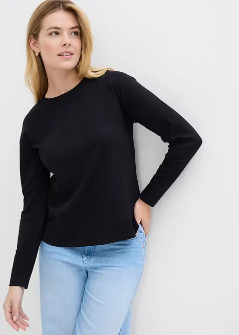 Longsleeve van puur, zwaar biologisch katoen, bonprix