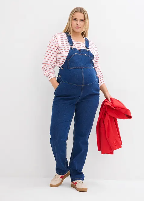 Zwangerschapstuinbroek met verstelbare buikwijdte, straight leg, bonprix