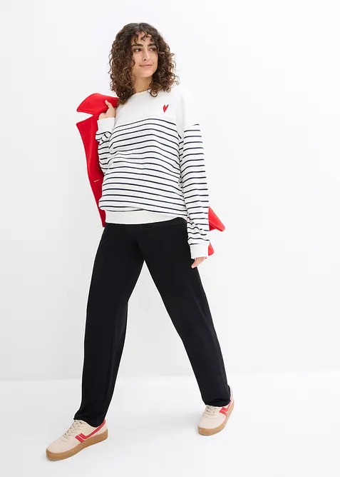 Zwangerschapsbroek van jersey met gesmokte tailleband, straight, bonprix