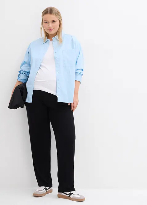 Zwangerschapsbroek van jersey met gesmokte tailleband, straight, bonprix