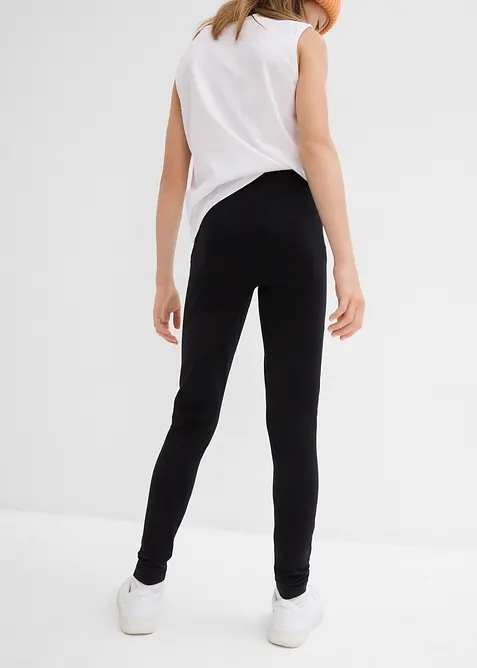 Legging in een elastische katoenmix (set van 3), bonprix
