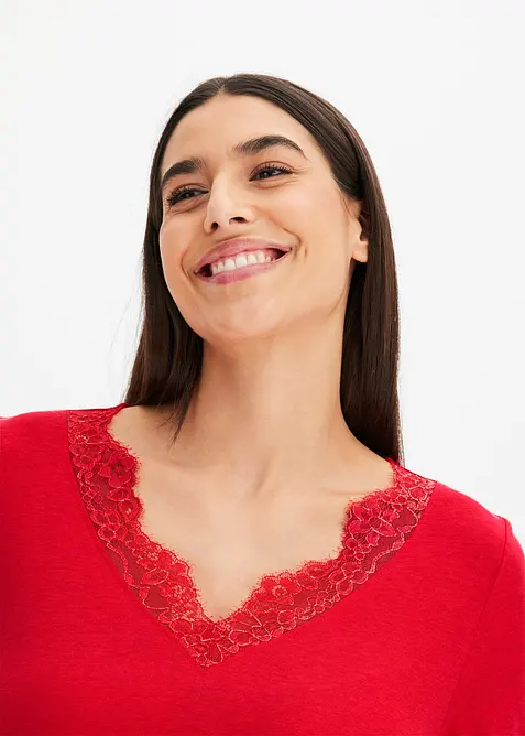 Pyjama met wijde pijpen en viscose, bonprix