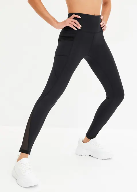 Comfort sportlegging met mesh en telefoonzak, bonprix