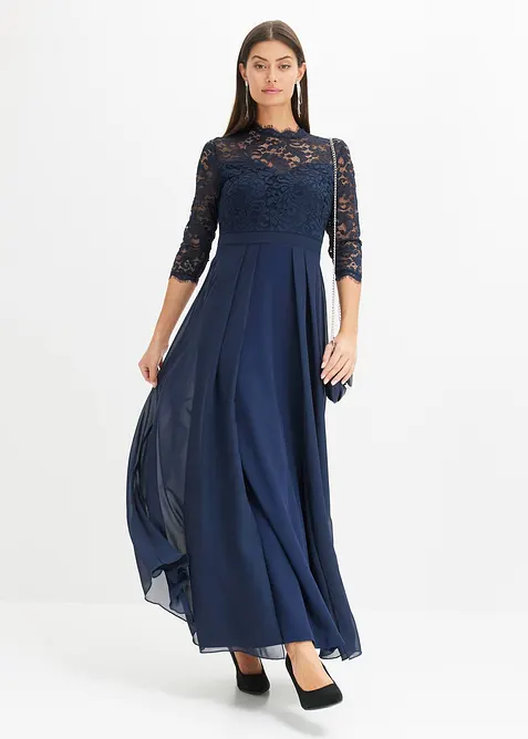 Maxi jurk met kant, bonprix