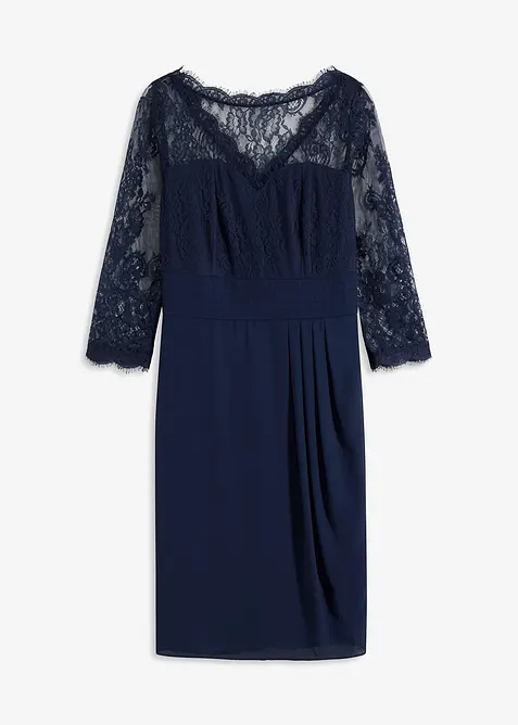 Mini jurk met kant, bonprix