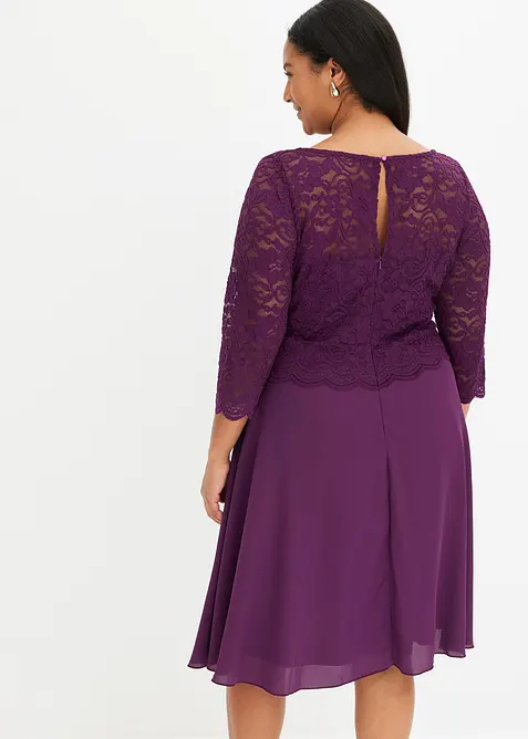 Mini jurk met kant, bonprix