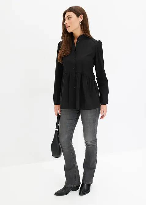 Lange blouse met plooitjes, bonprix