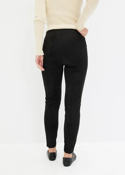 Imitatieleren broek met comfortabele band, bonprix