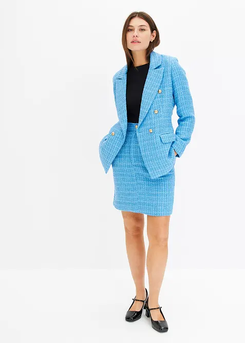 Bouclé blazer met dubbele knoopsluiting, bonprix