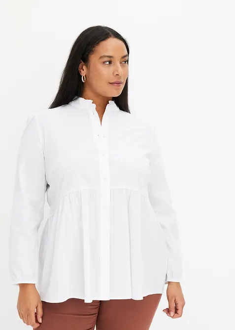 Lange blouse met plooitjes, bonprix