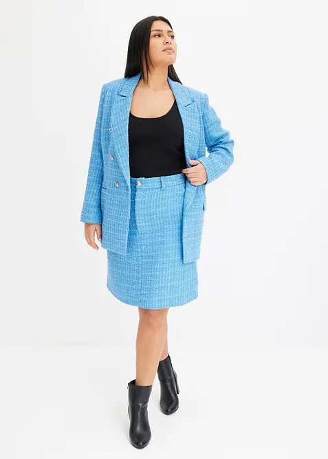 Bouclé blazer met dubbele knoopsluiting, bonprix