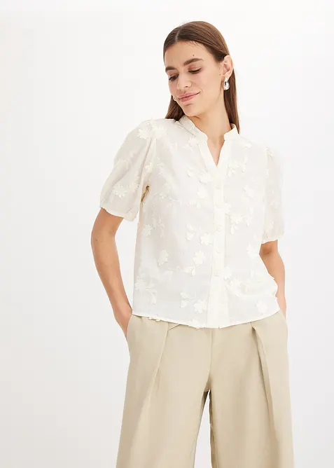 Blouse met korte mouw van katoen, bonprix