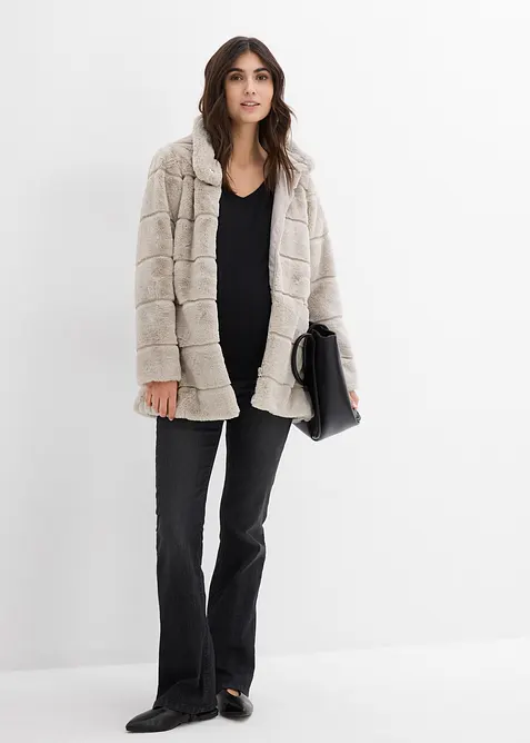 Behaaglijke imitatie bontjas voor tijdens de zwangerschap, bonprix