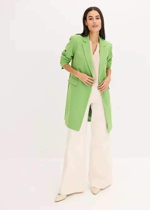 Lange blazer met V-hals, lange mouw, bonprix