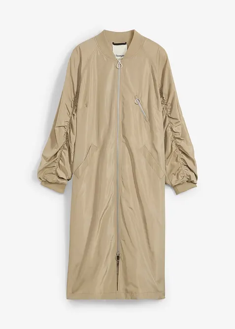 Lange jas met gebreide kraag, bonprix