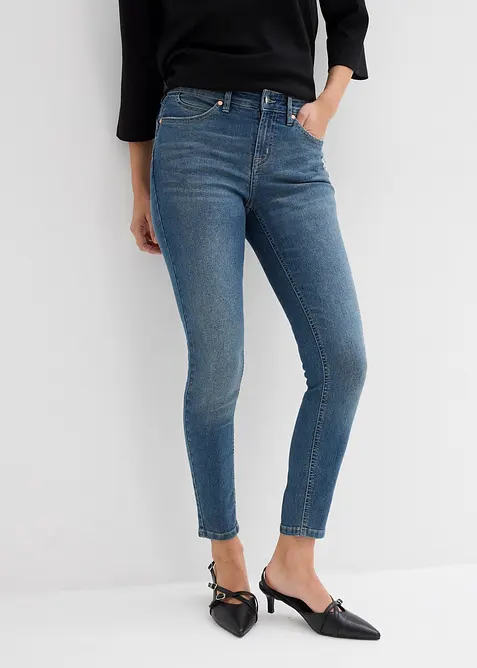 Skinny stretch jeans, mid waist, bonprix