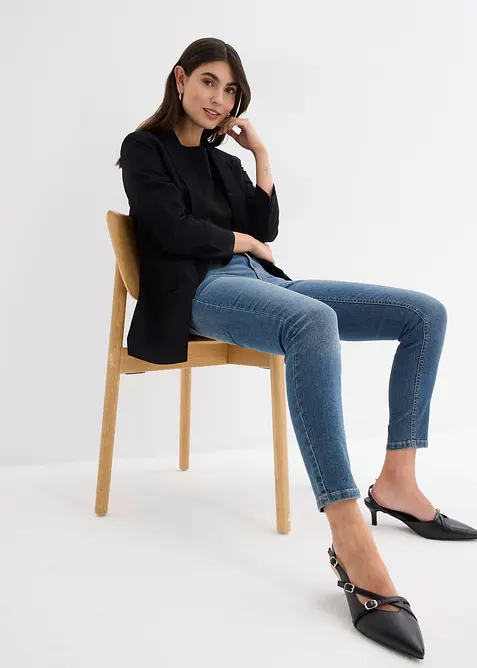 Skinny stretch jeans, mid waist, bonprix