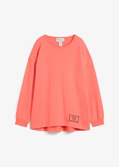 Longsleeve van katoenmix met high-low zoom, bonprix