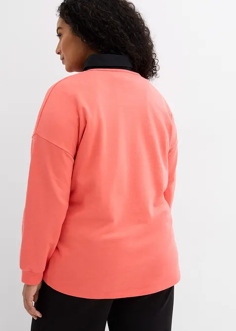 Longsleeve van katoenmix met high-low zoom, bonprix