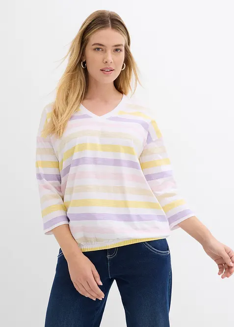 Slub shirt van biologisch katoen, 3/4 mouwen, bonprix