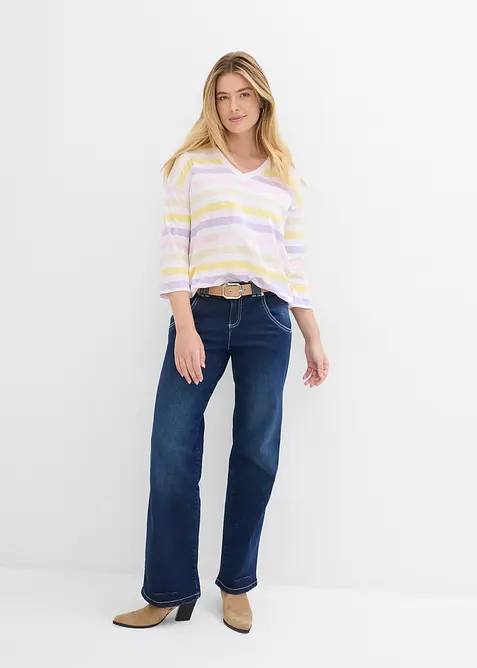 Slub shirt van biologisch katoen, 3/4 mouwen, bonprix