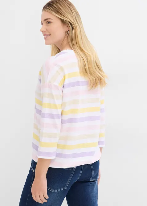 Slub shirt van biologisch katoen, 3/4 mouwen, bonprix