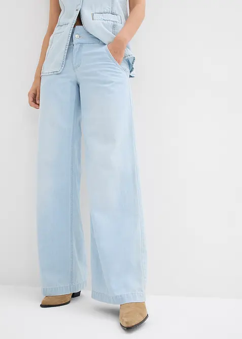 Wide leg jeans, high waist, super soft, bonprix