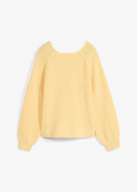 Dubbelzijdig grof gebreid vest met strikjes, bonprix