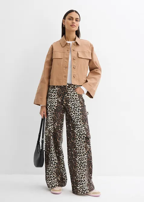 Korte twill jas, bonprix