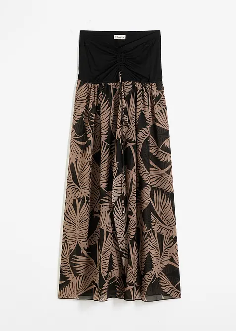 Strapless strandjurk van chiffon, bonprix