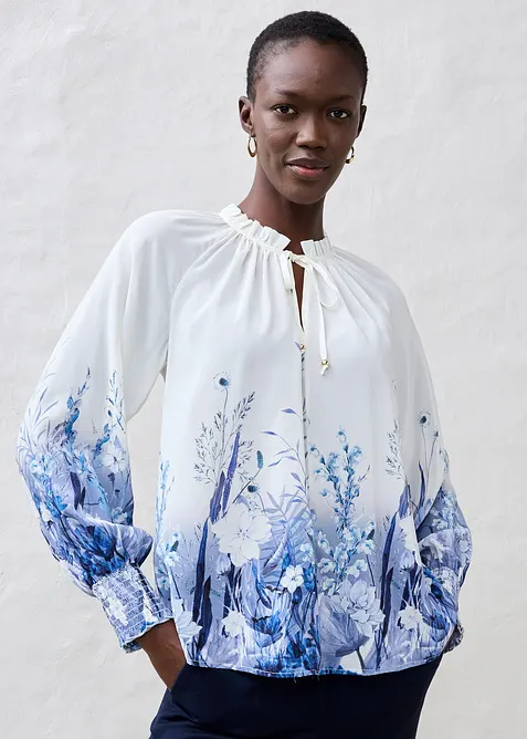 Blouse met zijde, bonprix