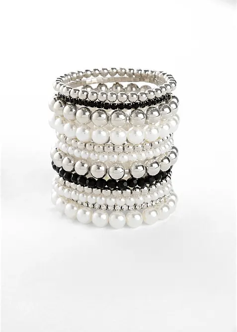 Armbanden (set van 12) met sierparels, bonprix