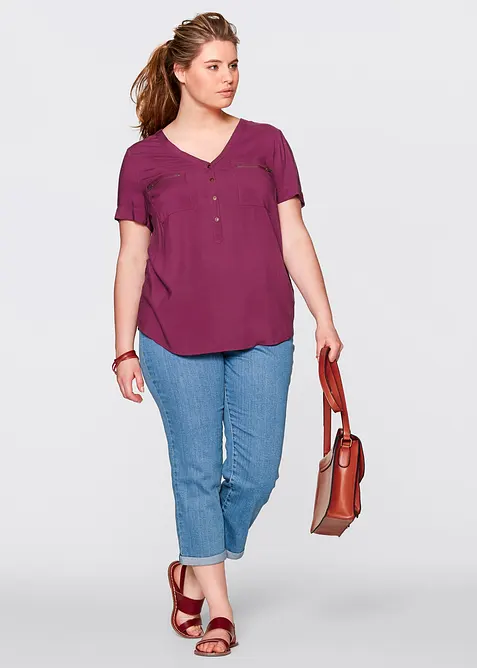 Viscose blouse, korte mouw, bonprix