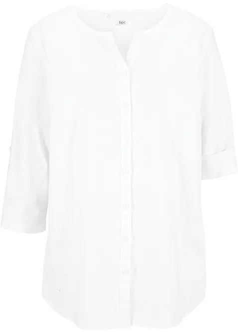 Blouse met linnen, 3/4 mouw, bonprix