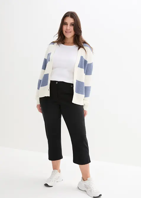 Bengaline 7/8 broek met splitjes en comfortband, bonprix