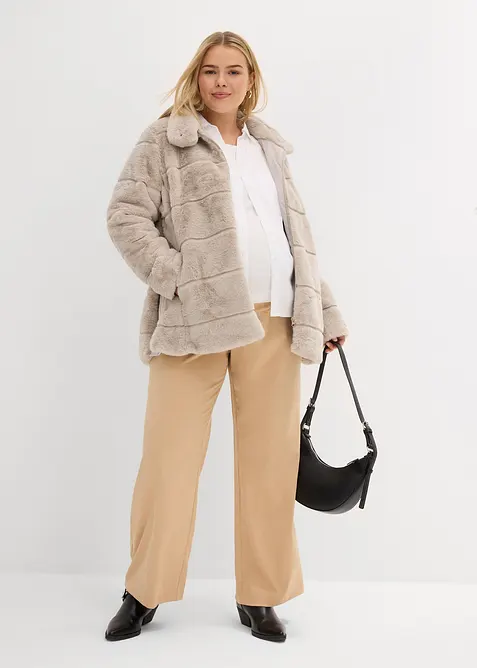 Behaaglijke imitatie bontjas voor tijdens de zwangerschap, bonprix