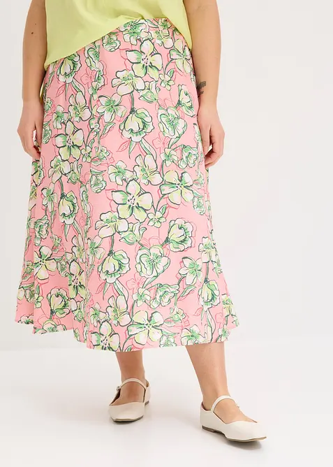 Midi rok van een soepele viscosemix, bonprix