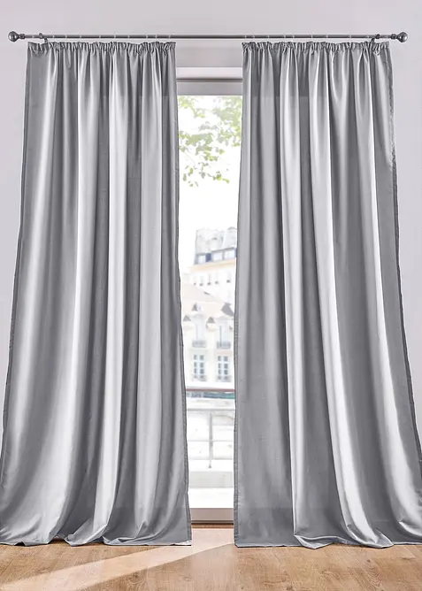 Onderhoudsvriendelijk microvezel gordijn (2 stuks), bonprix