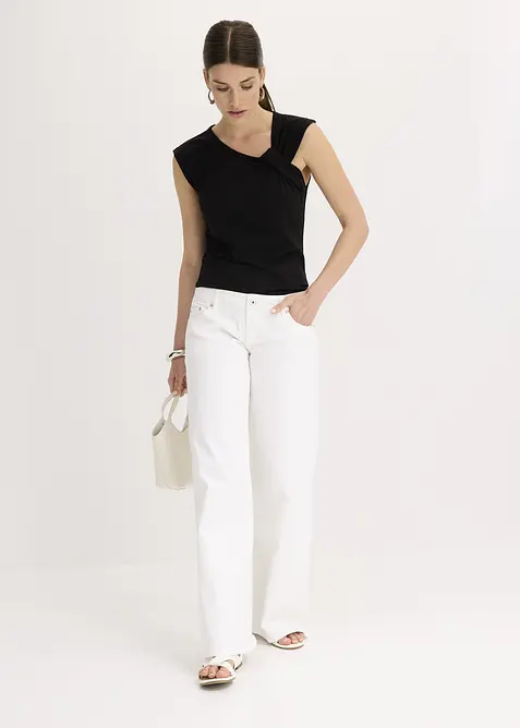 Shirt van een elastische katoenmix met een twist, bonprix