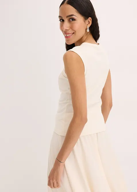 Shirt van een elastische katoenmix met een twist, bonprix