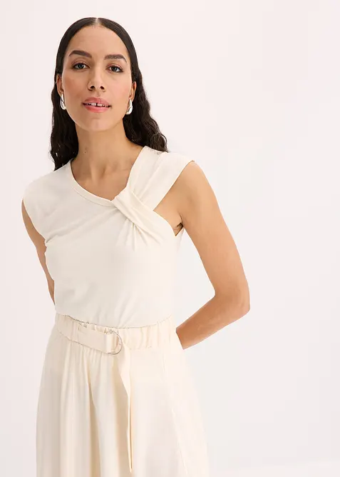 Shirt van een elastische katoenmix met een twist, bonprix