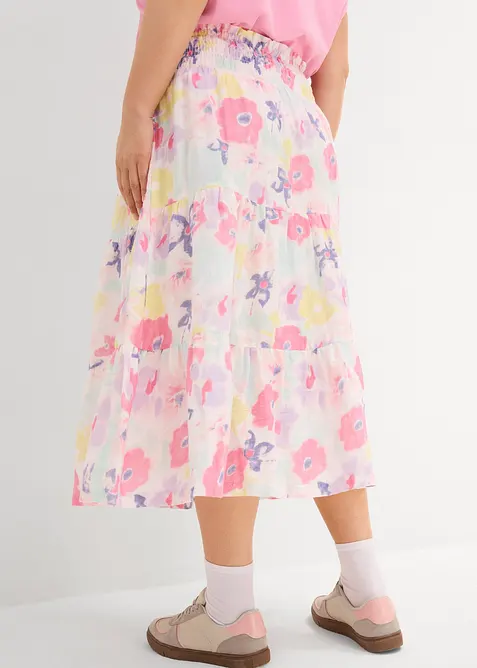 Strokenrok van mousseline, bonprix