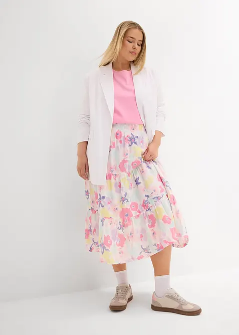 Strokenrok van mousseline, bonprix