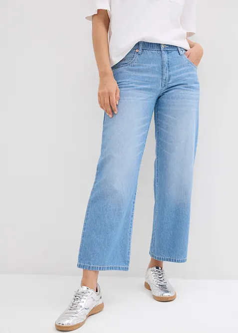 Straight jeans mid waist, low stretch cropped, bonprix