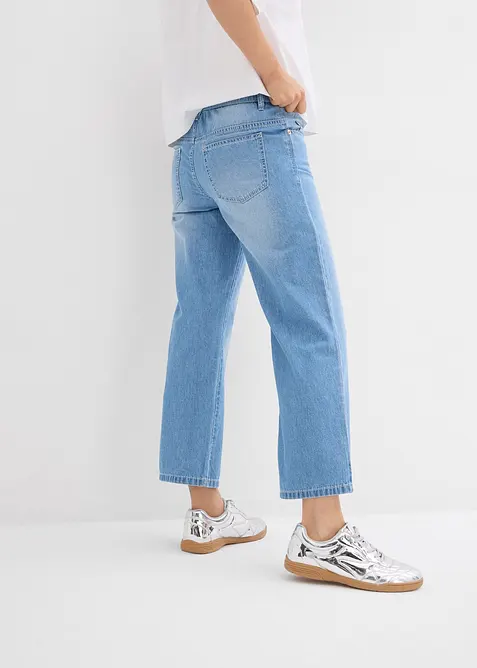 Straight jeans mid waist, low stretch cropped, bonprix