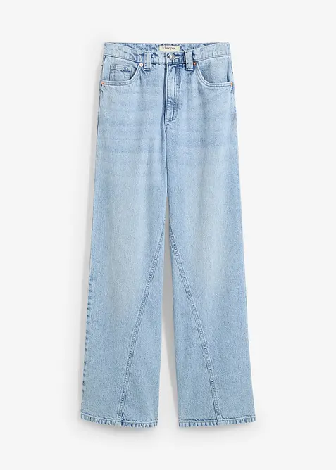 Wide leg jeans, high waist, low stretch, bonprix
