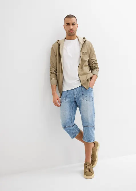 Regular fit 3/4 stretch jeans, straight, bonprix