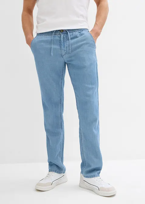 Instapjeans met linnen regular fit, straight, bonprix